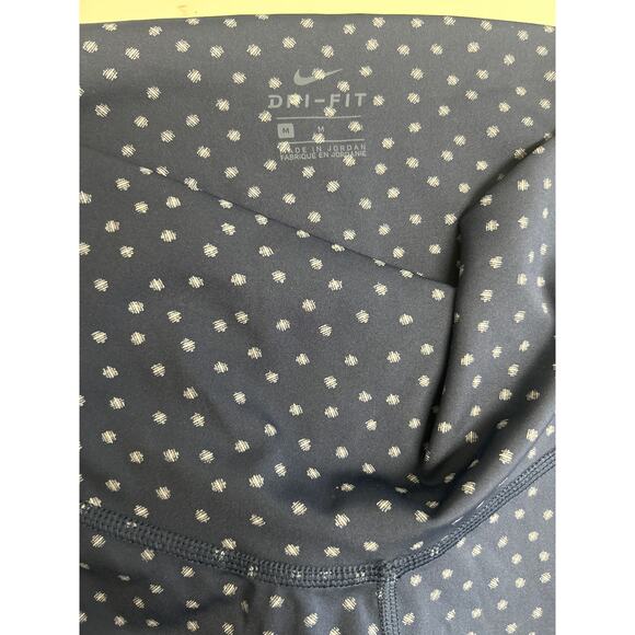 Lot of 2 Nike Dri-Fit leggings size Medium Navy dots Terracotta yoga athletic - Picture 2 of 14